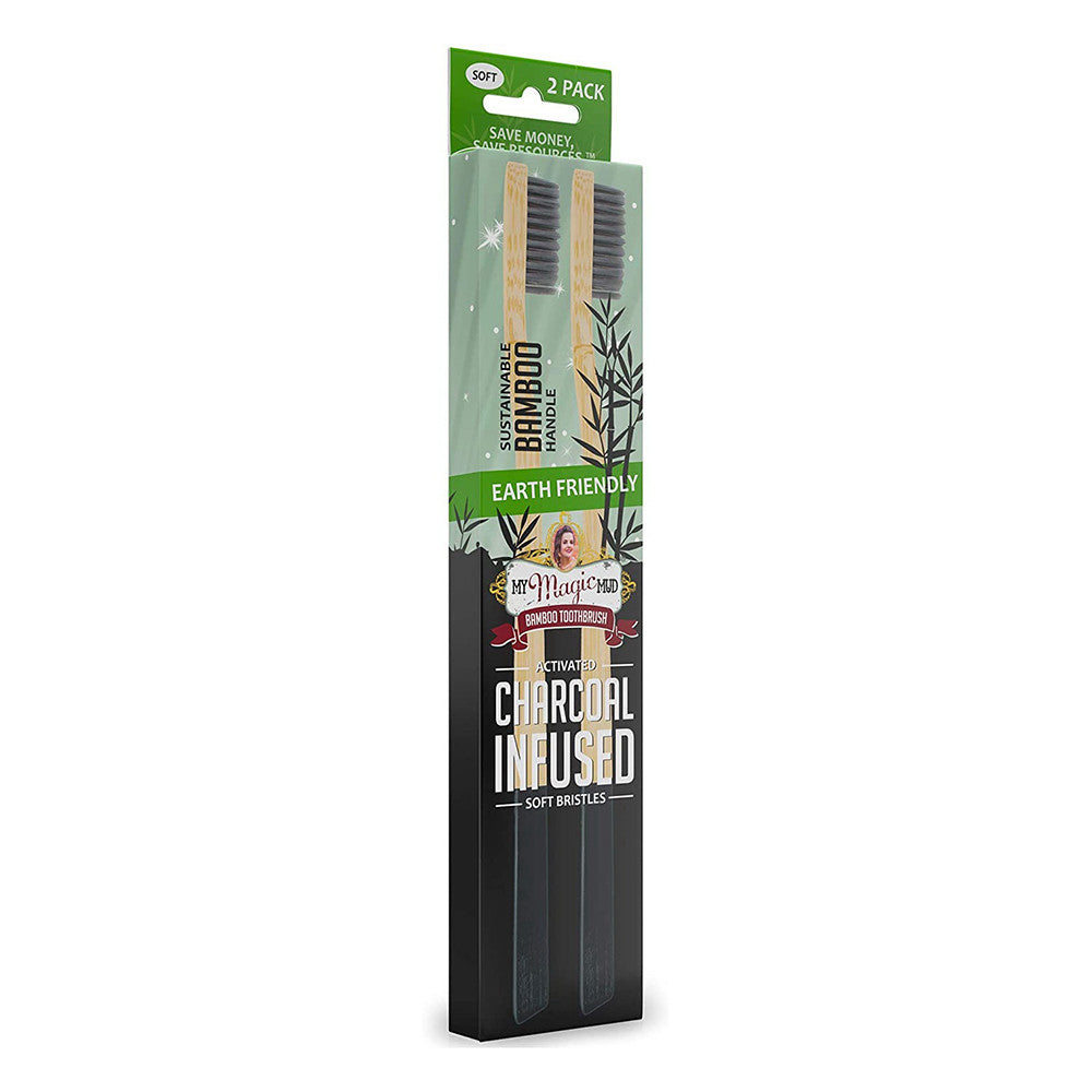 My Magic Mud Activated Charcoal Infused Bamboo Toothbrush, 2 Ea